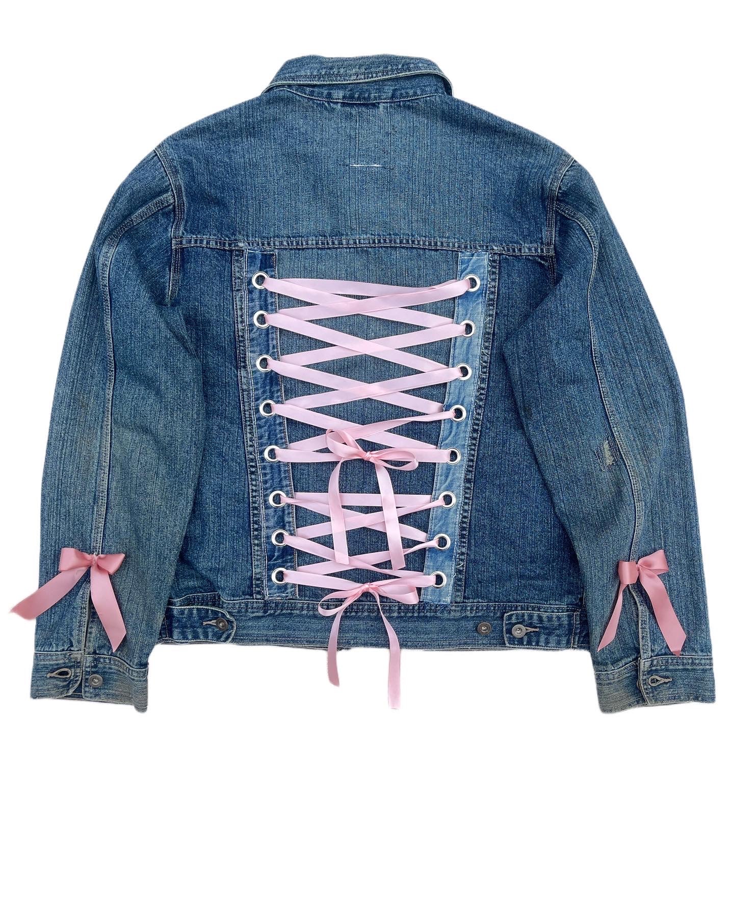 Handpainted Customised Denim Jacket- Barbie Design