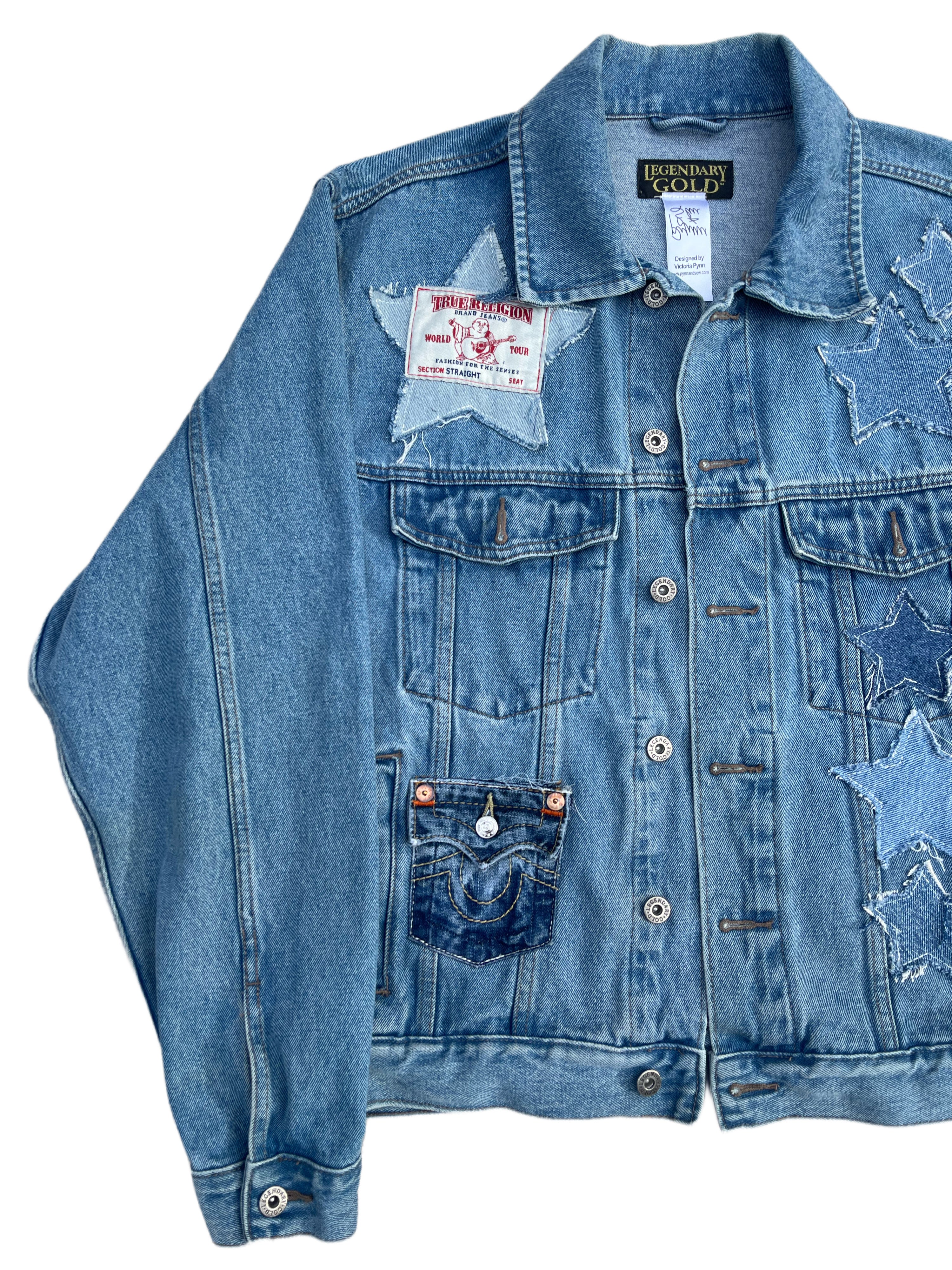 ジャケット・アウター Rare True Religion Jean Jacket s WOW VINTAGE True Religion World Jacket Denim Serape Lined