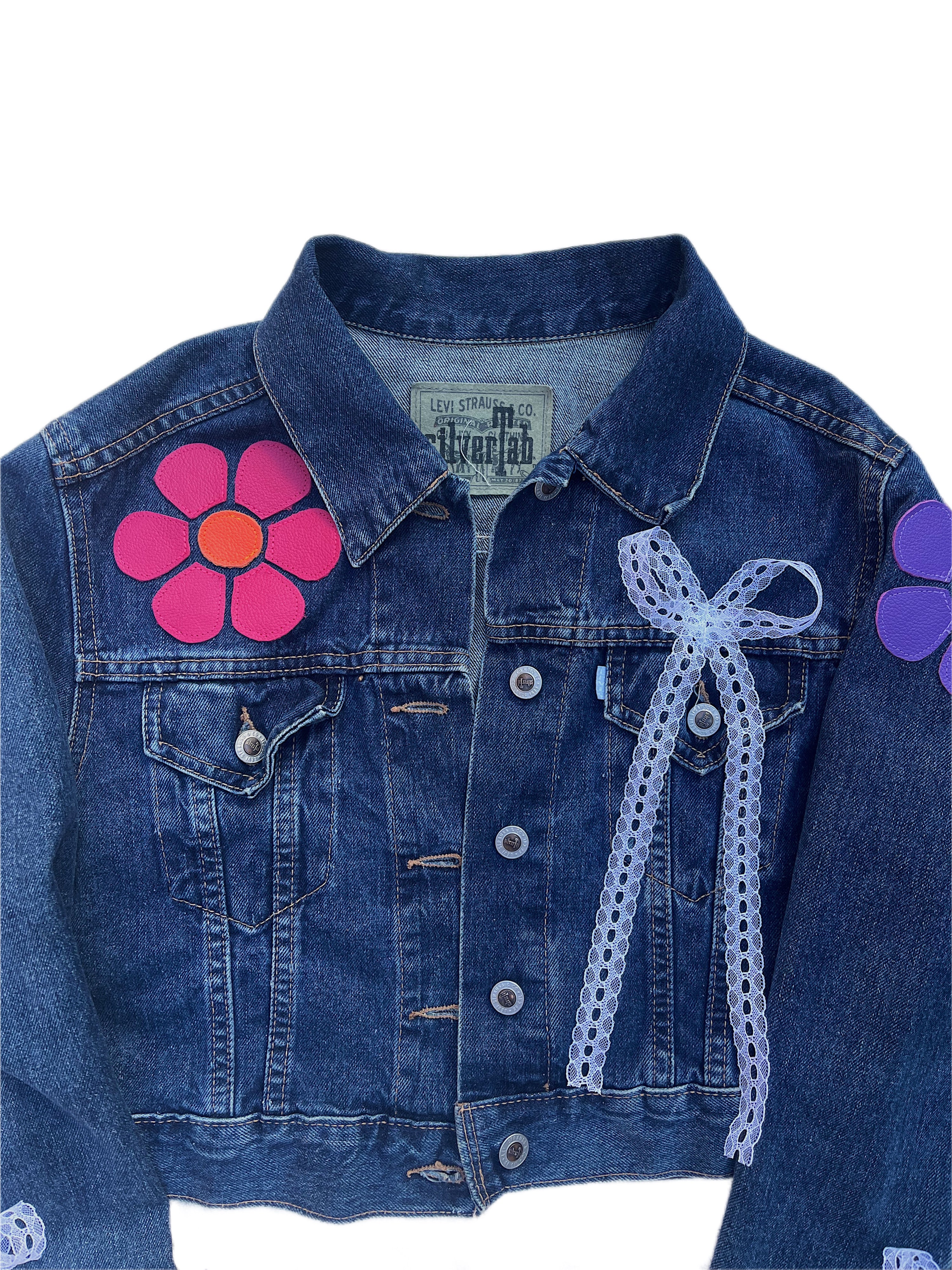ジャケット・アウター yilon BLOSSOM LACE DENIM JACKET Blossom lace denim jacket – YILON