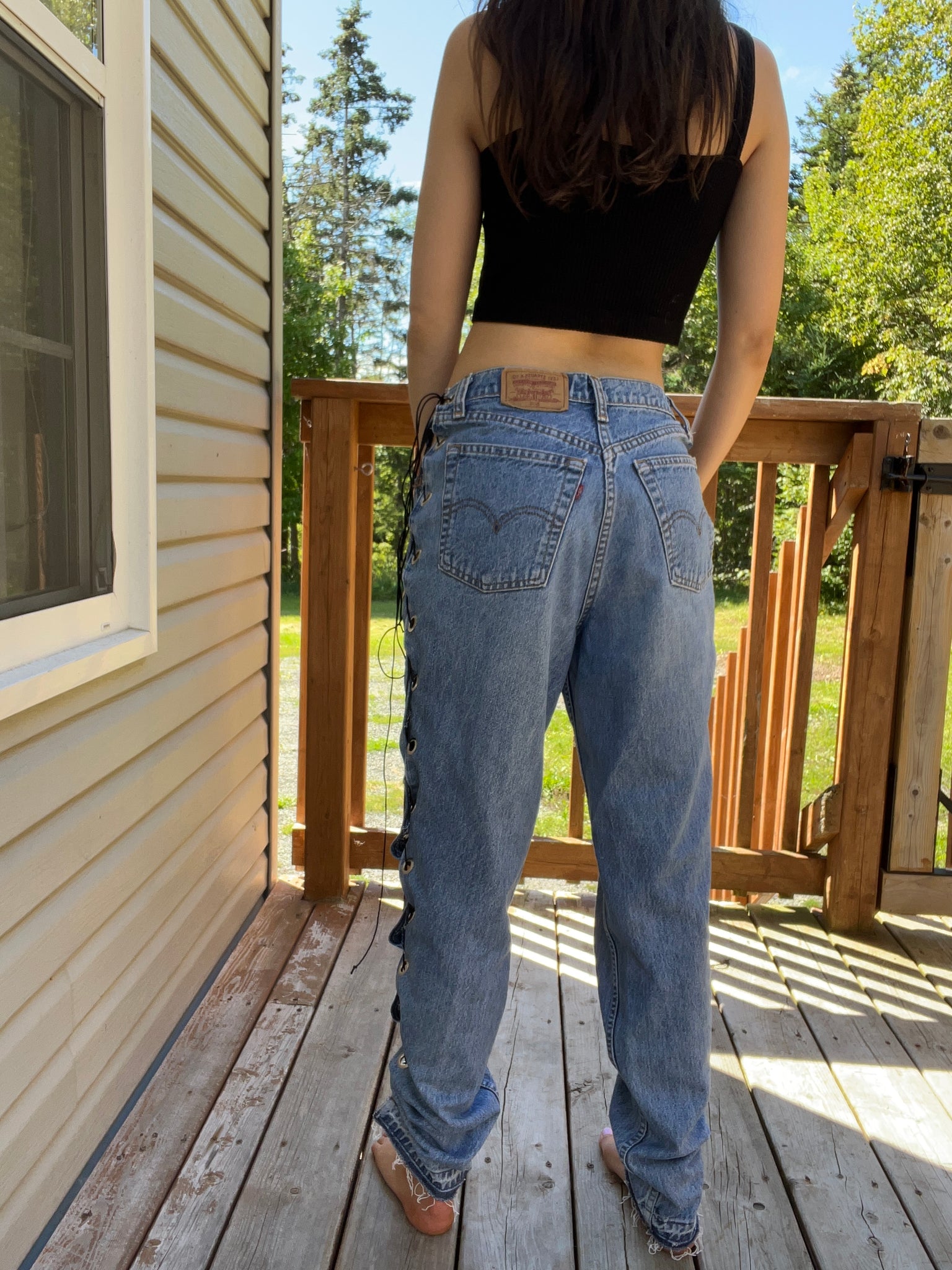 lace up Levis